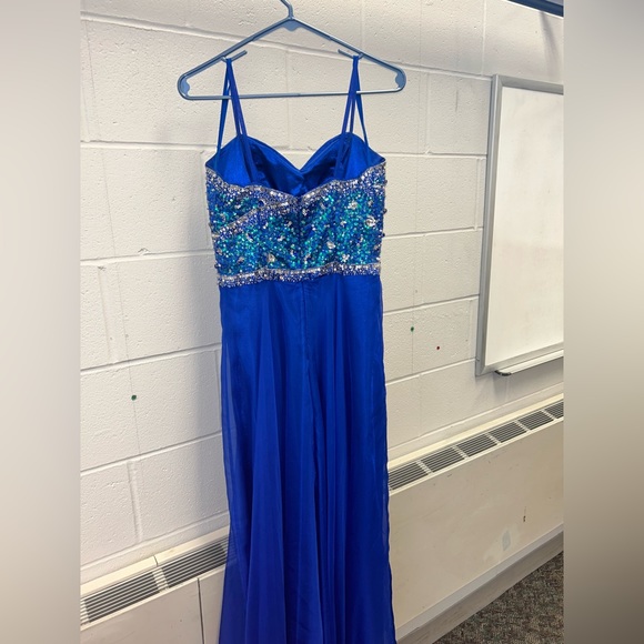 Scala sapphire blue prom dress- size 6 - Picture 2 of 6